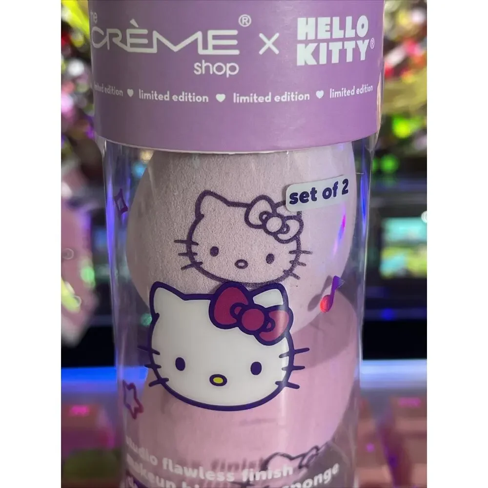The Creme Shop x Sanrio Hello Kitty Makeup 2 Blender Sponges Drop Edge Cut LE